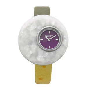 NEW ROXY POLKA DOT CRYSTAL WOMENS WATCH LEATHER